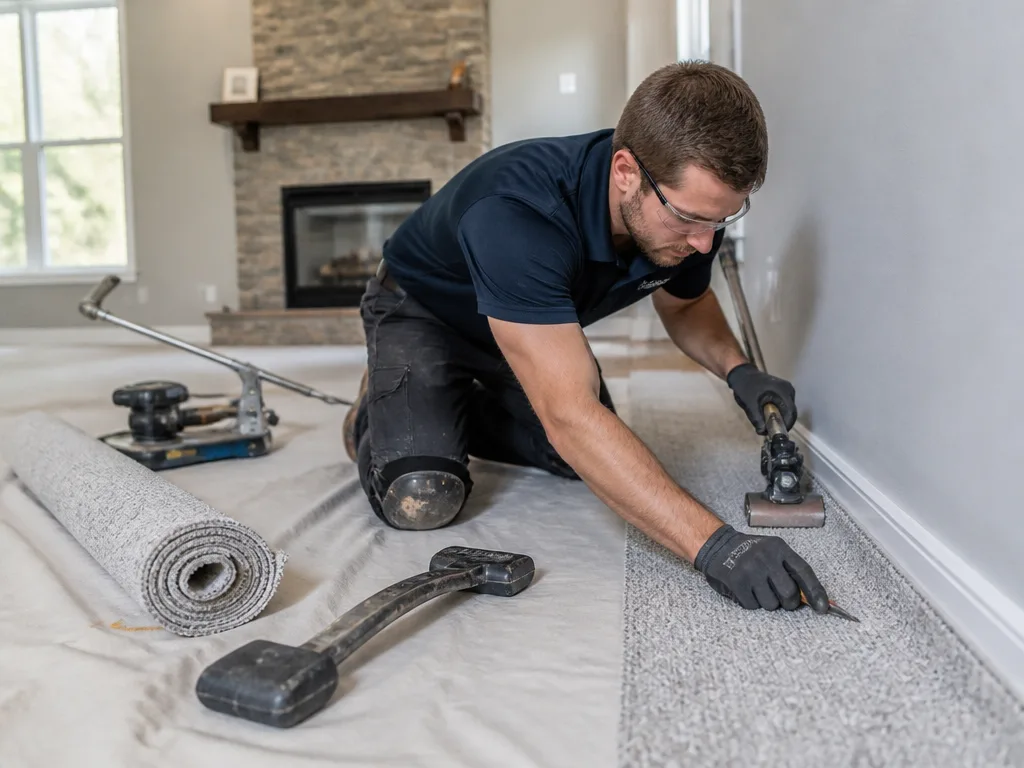 Plush Carpet Installation